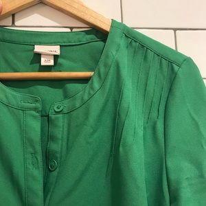 Green high-low shirt dress